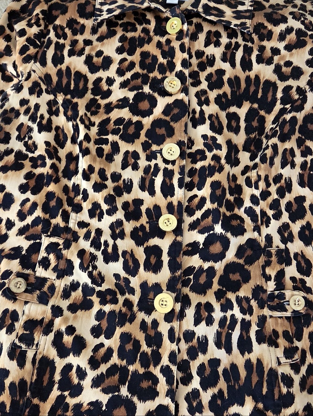 Charter Club Leopard Print Button Up Blazer Jacket Womens L Large Lightweight - Picture 6 of 6